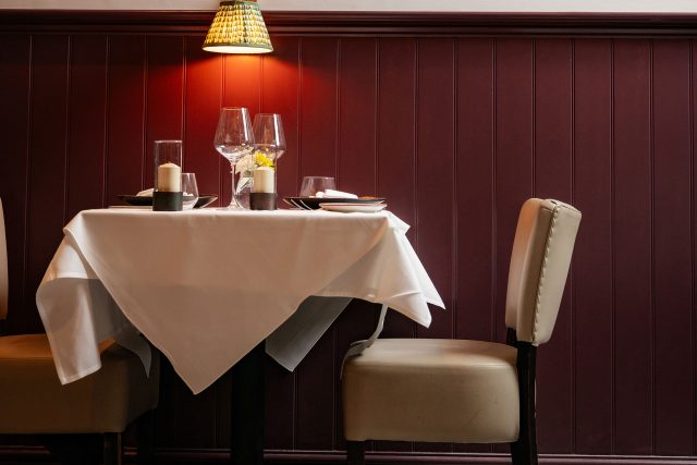 The elegant contemporary interior and event space at Indian Essence Petts Wood.